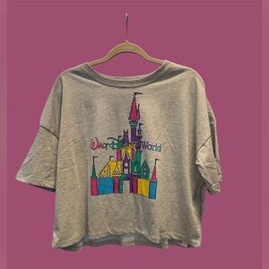 Disney World Cropped Castle Crop Top T-Shirt
